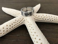 Custom Hand Stamped Aluminum Ring - Love