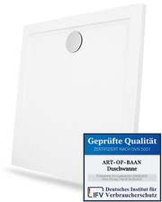 Piatto doccia super piatto doccia bianco 90x90x3,5 cm set completo