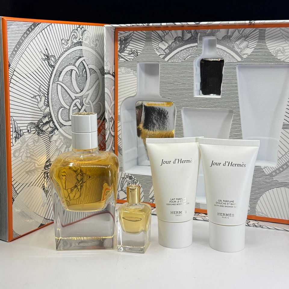 NUEVO Jour D'Hermes de HERMES JUEGO DE 4 piezas (EDP: 2,87 oz + 0,25 oz + 1 oz .BL + 1 oz. SG) NUEVO EN CAJA Foto 3 de 4