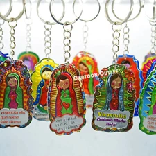 12 COMMUNION BAPTISM FAVORS KEYCHAIN BAUTIZO RECUERDOS GUADALUPE VIRGENCITA 