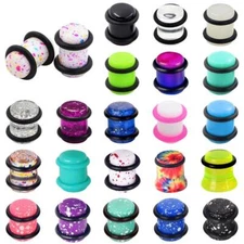 18PCS Gauges Kit Acrylic Taper Plug 14G-20MM Ear Stretching Set O-Ring Earring