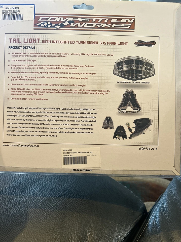 Blackout Integrated Tail Light Competition Werkes MPH-3077B #9 - Image 3 of 3