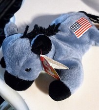 VINTAGE BEANIE BABY LEFTY THE DONKEY BORN 7-1-96