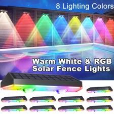 LED Solar Fence Lights Outdoor Garden Deck Patio Decking Gate Yard Wall Decor