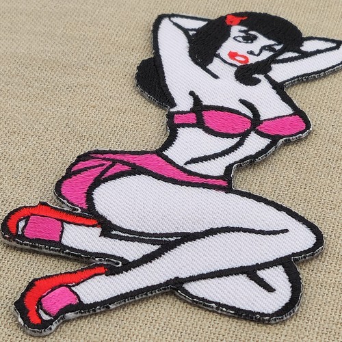 am60★Pin Up Girl Aufnäher Bügelbild Patch Model Bikini Rockabilly 6,1 x 11 cm - Bild 5 von 8