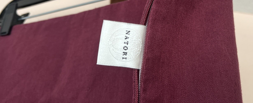 2 NATORI King Pillow Shams linen blend maroon geometric READ floral embroidered - Picture 7 of 9