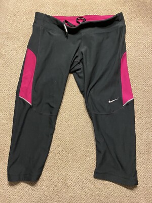 Women's Nike Pink Running Capri Filament Leggings Compression