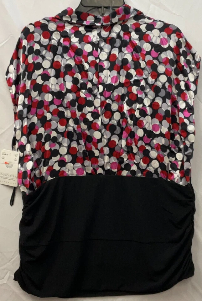 Blusa Doncaster Top Mujer Talla 18 Negra Clásica Lunares Sin Mangas Pullover Foto 3 de 4