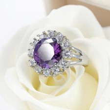 Holiday Gift Multi Natural Fire Amethyst Gemstone Silver Rings Size 6-10 Woman