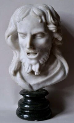 Tête De Christ En Marbre, Italie, XVIIIème. - Photo 1/4