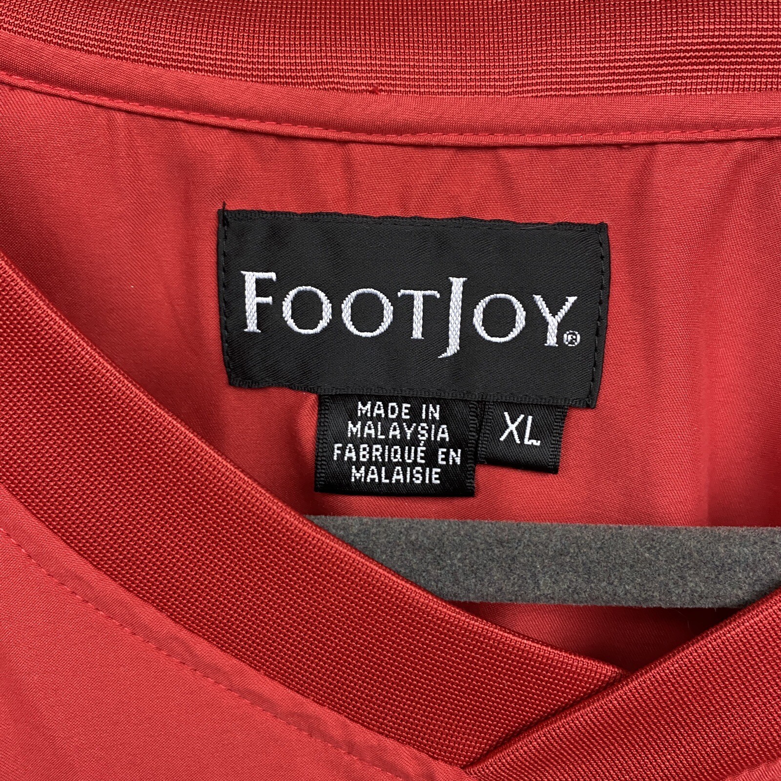 Footjoy windshirt mens xl red long sleeve pullover solid beech hollow V Neck