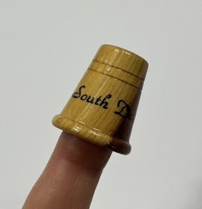 South Dakota Wood Thimble Wooden Logo Brown
