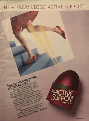 1983 Leggs Active Support Pantyhose PRINT AD Great Pair Of Leggs VTG 1980s