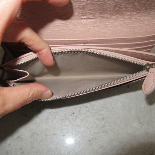 NEW Mulberry Dome Rivet Continental Wallet Shiny Goat Taupe Ballet Pink $500+TAX - Picture 10 of 12
