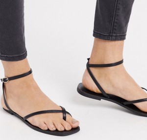 asos black flat sandals