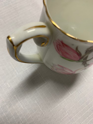 VTG ROSLYN FINE BONE CHINA MAGNOLIA PATTERN 3 5/8" TALL MINI-CREAMER: ENGLAND - Picture 4 of 5