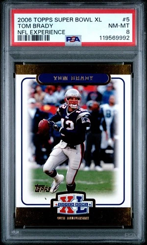 2006 TOPPS SUPER BOWL XL NFL EXPERIENCE #5 TOM BRADY 694/1000 PSA 8