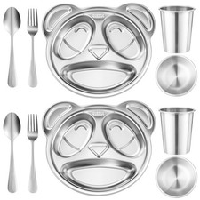 Jinei 10 Pieces Kids Stainless Steel about 20 cm x 18 x 1.8 cm/, Panda