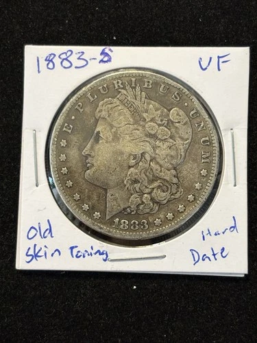 1883-S Morgan Silver Dollar $1 VF+ Hard Date, Old Skin Toner