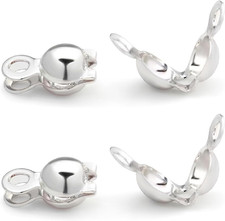 100 Pcs 925 Silver Crimp Beads for Jewelry Making - 4mm Crimp Bead Covers, Knot