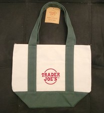 Trader Joe's Mini Canvas Tote Bag Limited Edition Green NWT