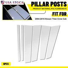 For 2004-2015 Nissan Titan Crew Cab Chrome Pillar Post Window Door Trim Cover 6x