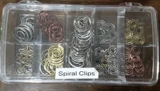 Assortment of Spiral Clips Gold Silver Spirals Paper Art Scrapbooking