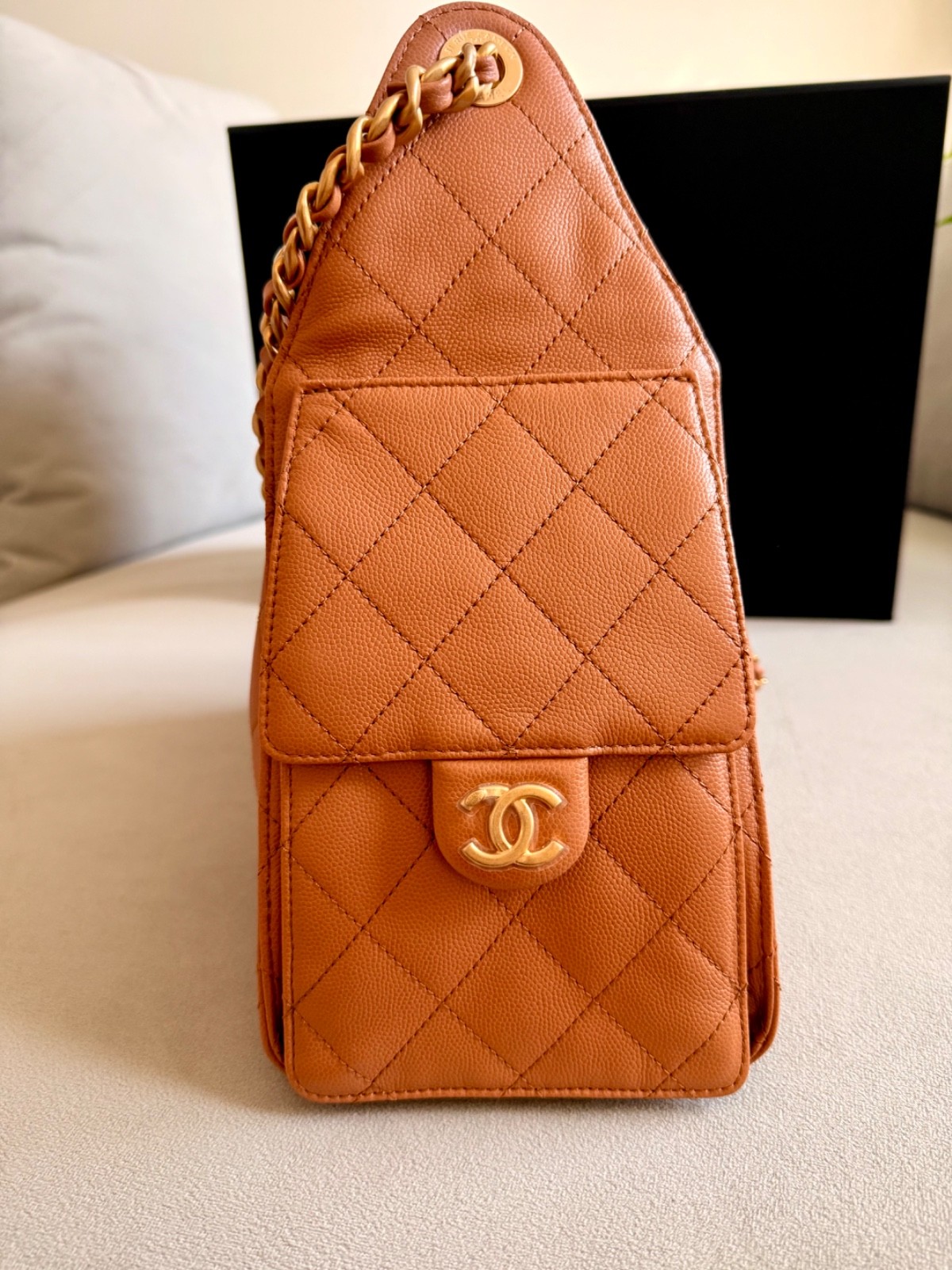 AUTH CHANEL 25 Hobo Bag Small Caramel BNIB thumbnail 9