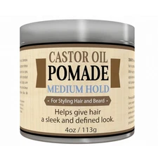 OKAY Men's Castor Oil Beard And Hair Medium Hold Pomade - 4.8 oz / 113 ml