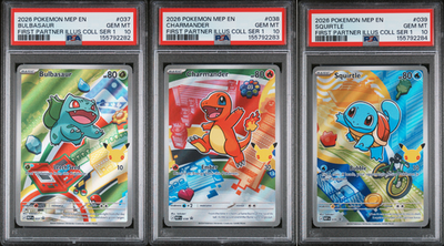 PSA 10 SEQUENTIAL Set - Bulbasaur Charmander 038 Squirtle Pokemon