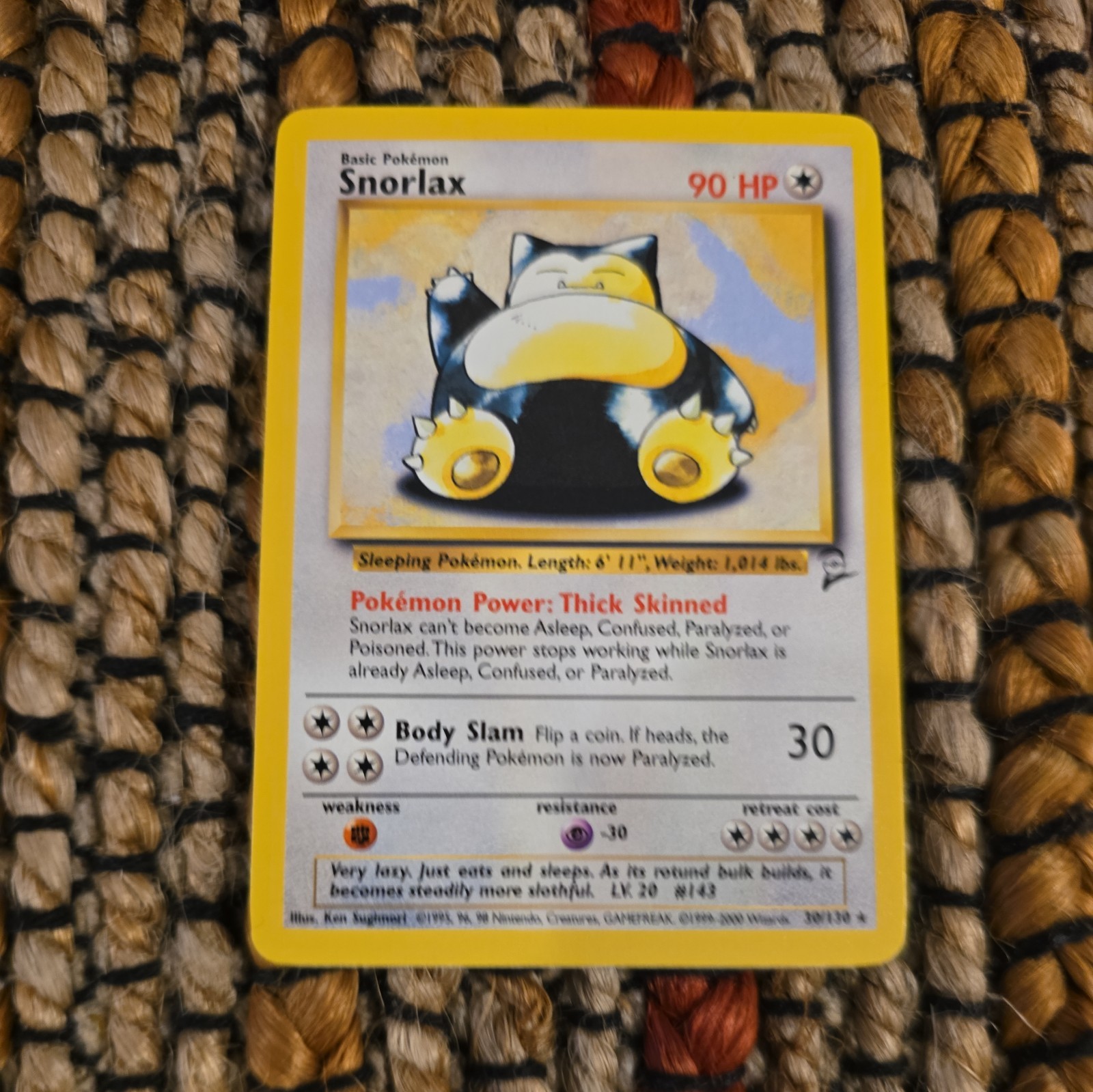 Snorlax 30/130 - Base Set 2 - Non-Holo Pokemon Card - Rare 💥 - NM