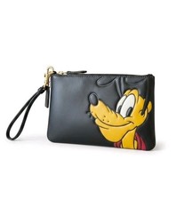 Rare Disney x Coach Pluto Leather Large Wristlet Pouch Black Limited Edition NIB