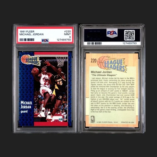 1991-92 Fleer - Michael Jordan League Leaders #220 PSA 9 Chicago Bulls HOF