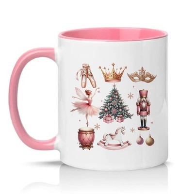 Nussknacker Ballett rosa Weihnachten Design Damen 11 Unzen Keramiktasse Tanz Geschenk