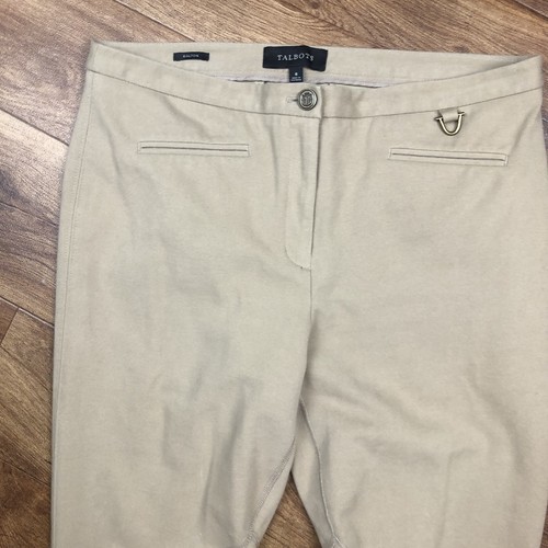Talbots Women Sz 8 Tan Beige Stretch Dalton Pants Straight - Picture 3 of 10