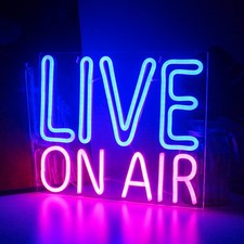 Live On Air Neon Sign,Neon Light Sign,Light Up Neon Signs for Wall Decor,Led ...