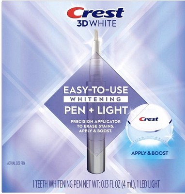 Crest 3-D White Easy To use Whitening Pen + LED Light Apply & Boost EXP: 8/26