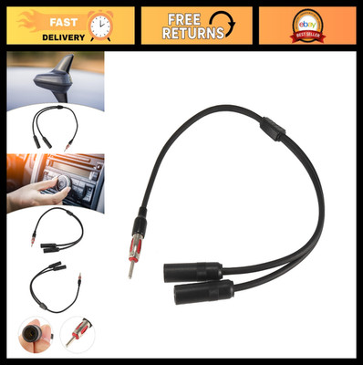 Universal Car Radio Antenna Splitter 1 Male to 2 Female Aerial Adapter Cable FM