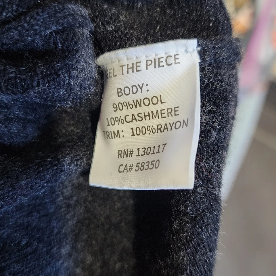 Feel the Piece Terre Jacobs Lowe Suéter Negro Lana Cachemira Enrejado Manga M/L Foto 4 de 4