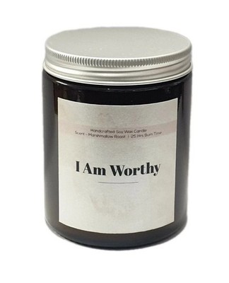 Affirmation Candle I AM WORTHY Sea Breeze Duft 25 Stunden Positivität