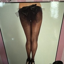 Sheer Rhinestone Backseam Stockings Plus Size Style 9909Q in Black by Leg Avenue