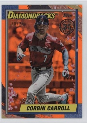 2025 Update 1990 Topps Baseball Japan Orange Foil 20/25 Corbin Carroll 1he8