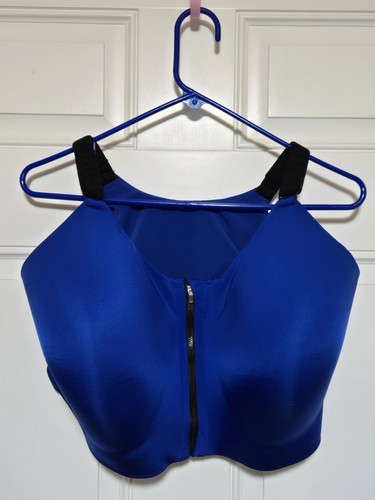 Torrid Active Sport-BH mit Frontreißverschluss blau schwarz Größe 44DDD Damen sportlich