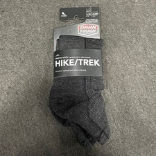 DARN TOUGH Men's 1/4 Midweight Hiker Quarter Hiking Sock Size L, Onyx Black
