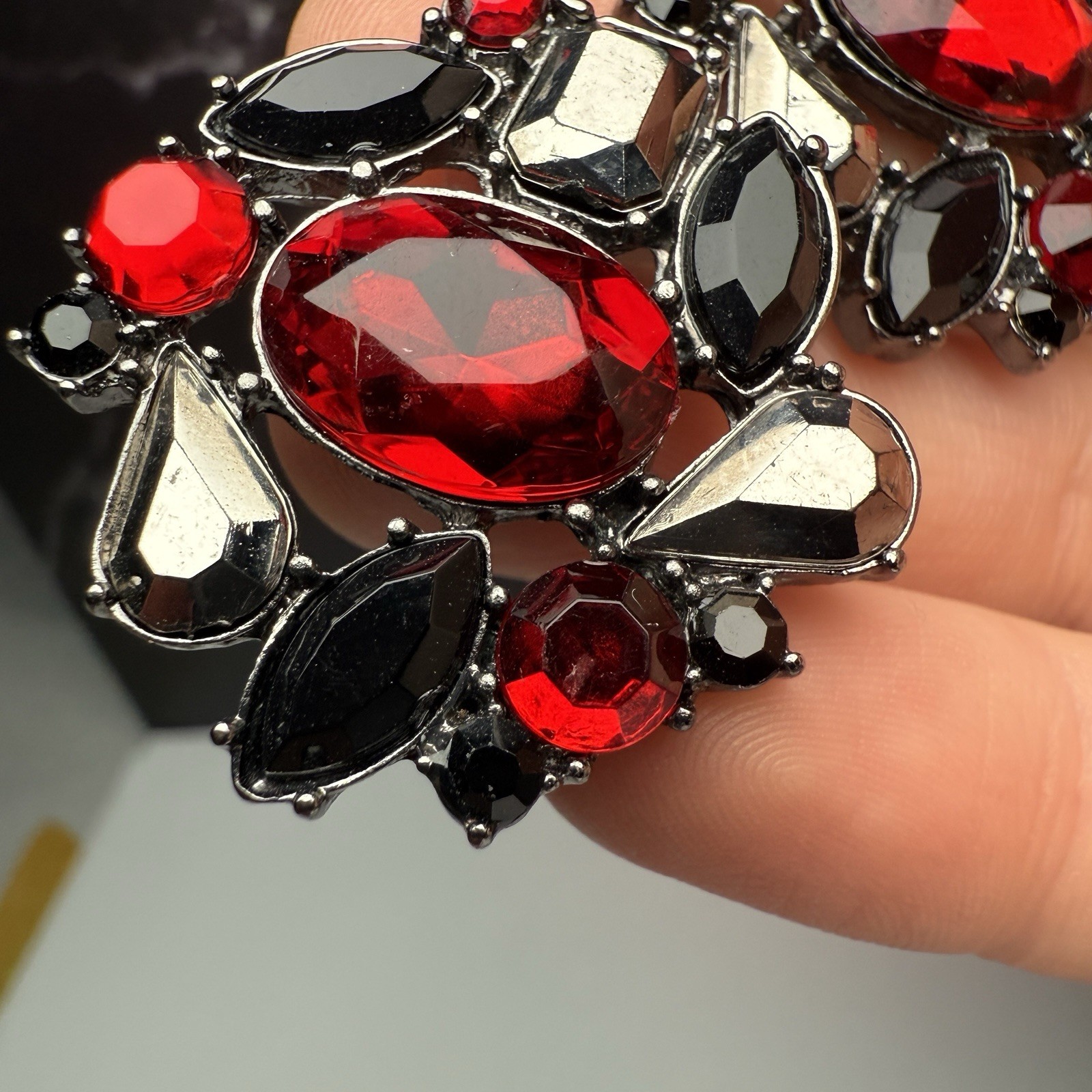 Rhinestone Statement Stud Pierced Earrings Lot Of… - image 7