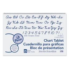 Pacon Chart Tablet White Unruled 24x16"