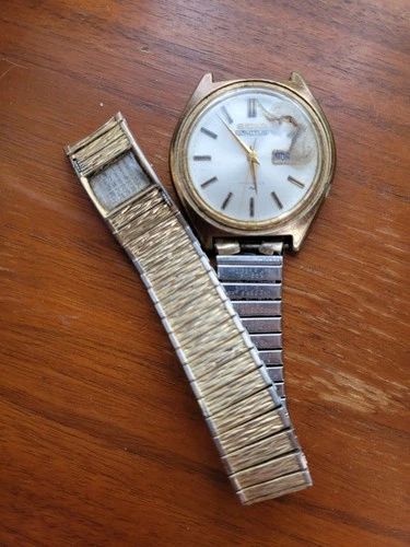 VINTAGE SEIKO 5 ACTUS 21J AUTOMATIC GOLD DIAL 7019-8010 JAPAN MEN'S WORKING