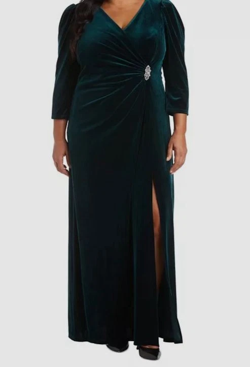 Ball Gown Green Velvet Dresses for Women for sale | eBay