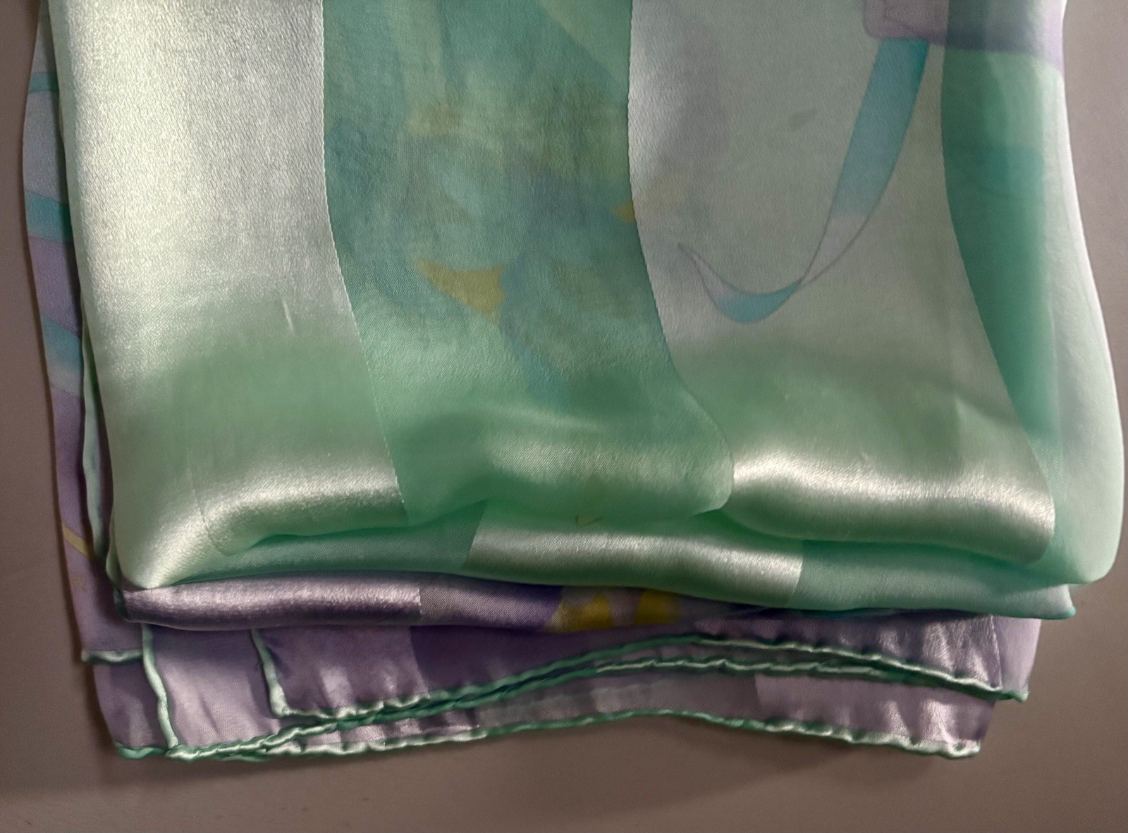 Leonard Paris-Vintage Square Silk Scarf-Floral Print-Made In Italy 32" x 32"