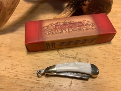 Rough Ryder 2'' Tiny Razor Mother of Pearl Pocket Knife w/Lanyard Hole RR1363